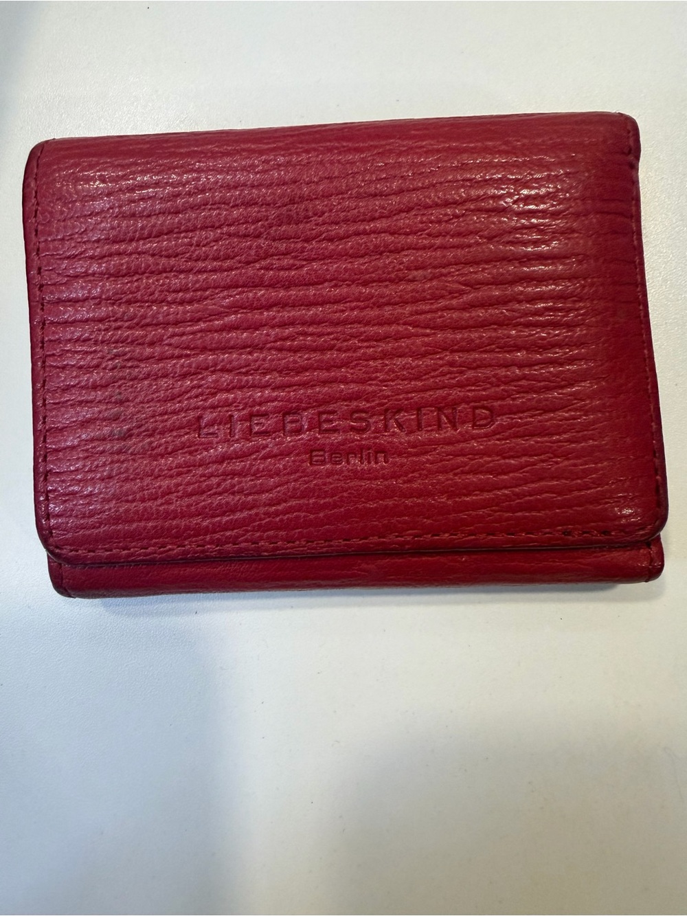 Liebeskind Red Textured Leather Card Wallet
